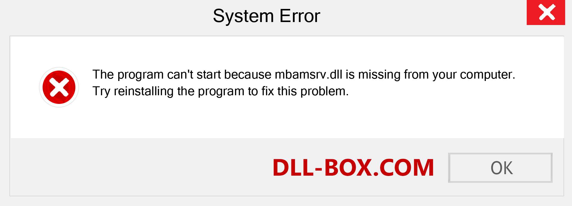  mbamsrv.dll file is missing?. Download for Windows 7, 8, 10 - Fix  mbamsrv dll Missing Error on Windows, photos, images